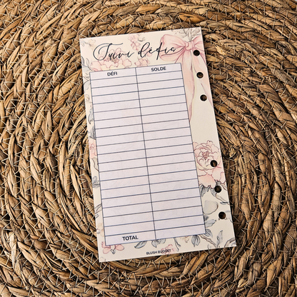Pages de suivi perforées | Classiques Blush Budget