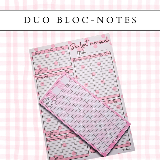 DUO Bloc-notes | Budget mensuel & Trackers