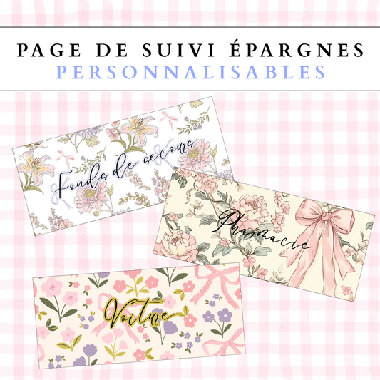 Page de garde épargnes | PERSONNALISABLE